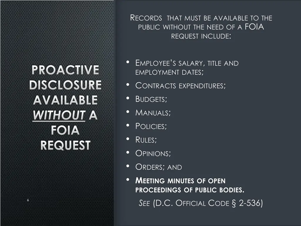 r ecords that must be available to the public