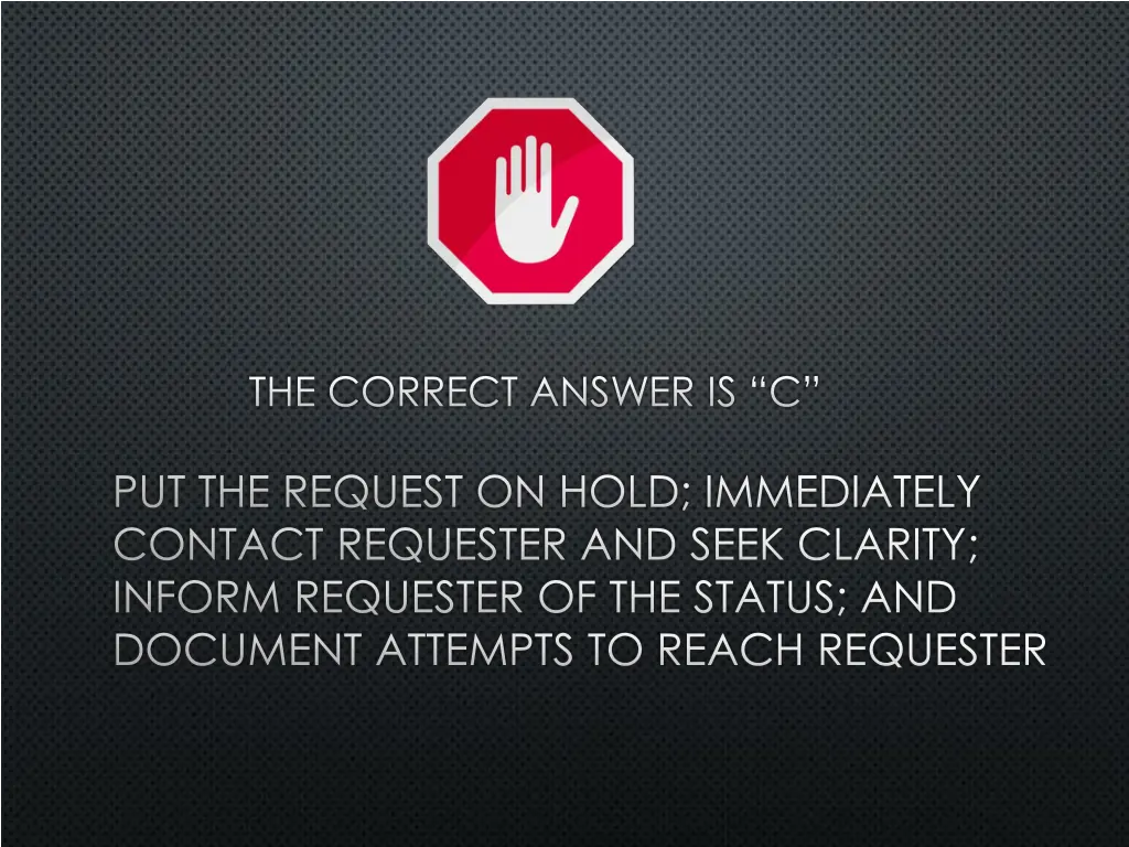 the correct answer is c