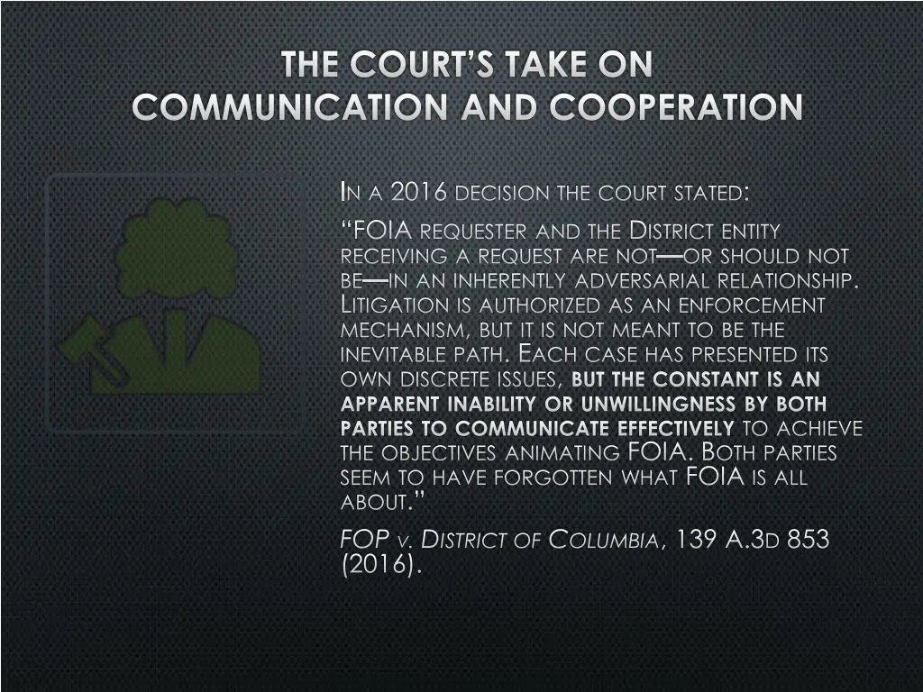 the court s take on communication and cooperation