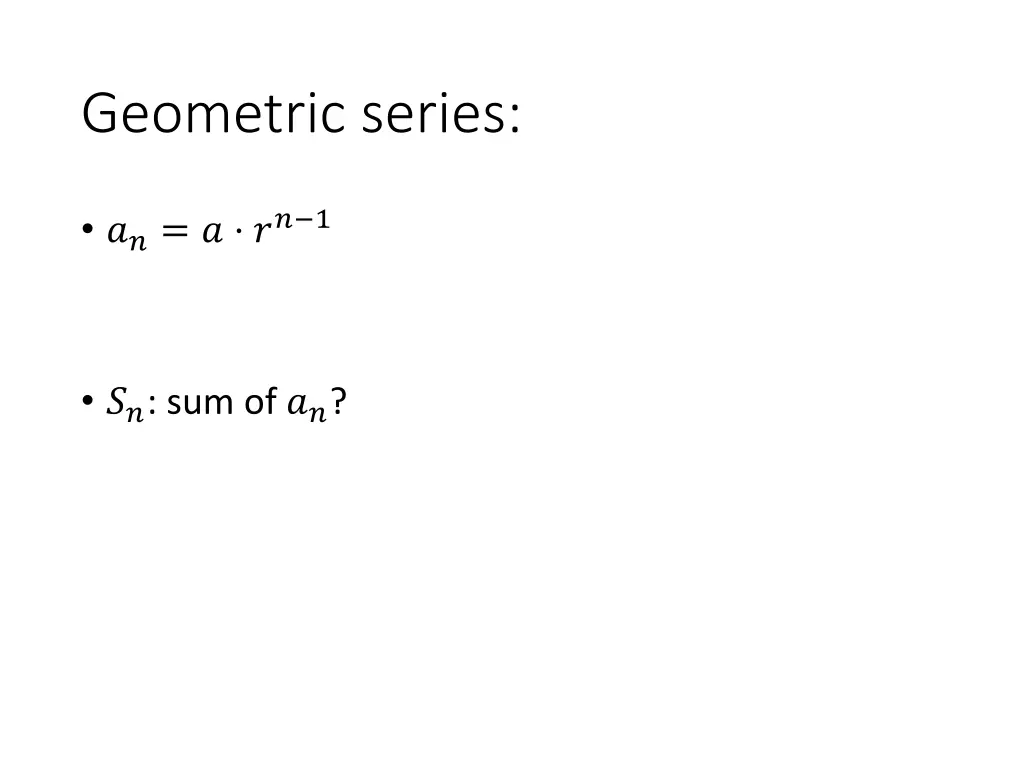 geometric series