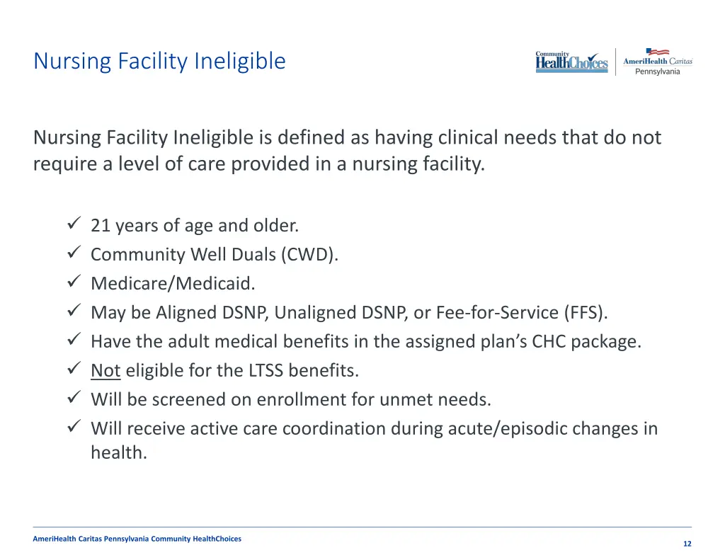 nursing facility ineligible