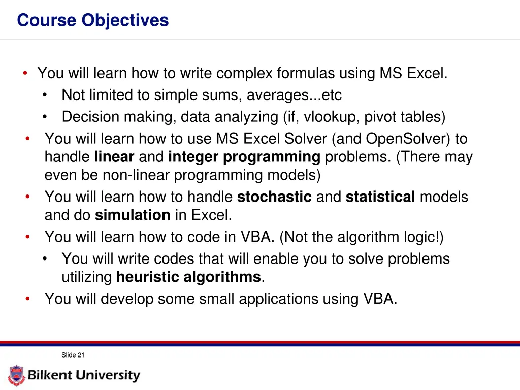course objectives