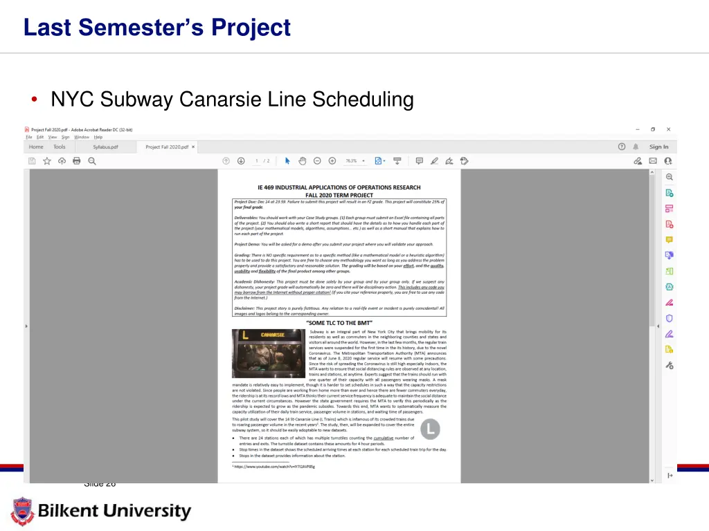 last semester s project