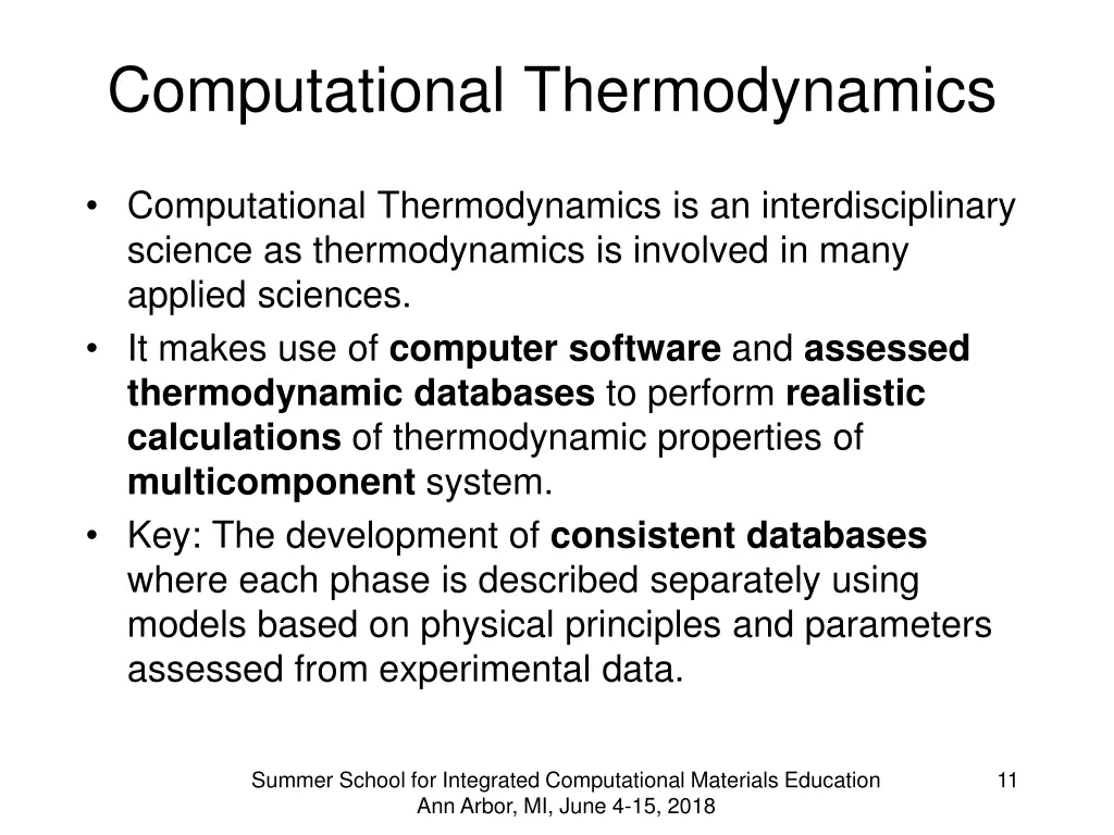 computational thermodynamics