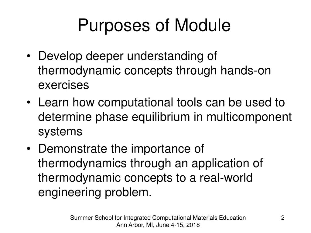 purposes of module