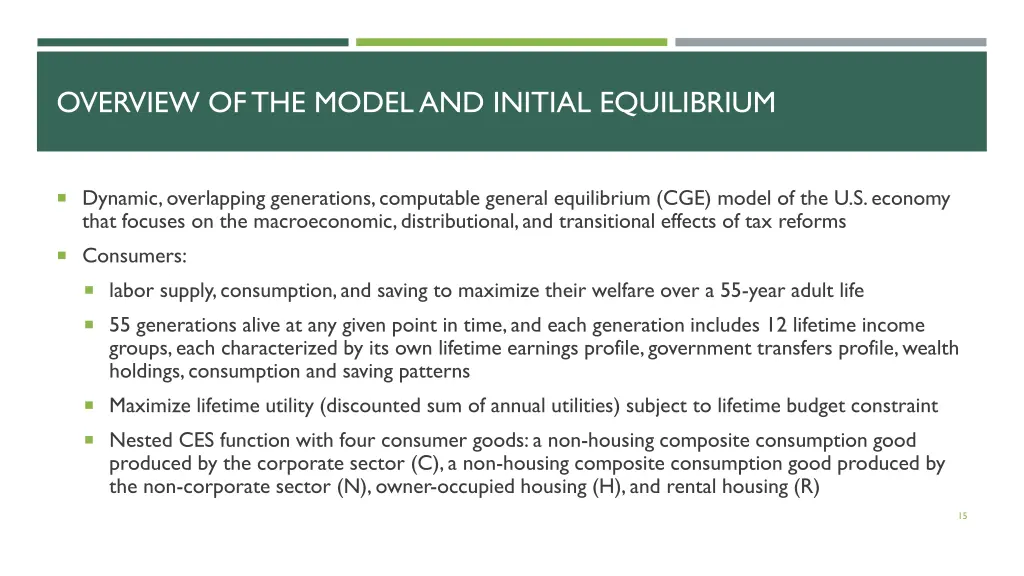 overview of the model and initial equilibrium