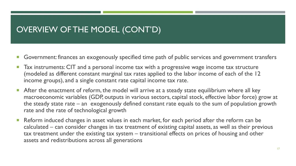 overview of the model cont d 1