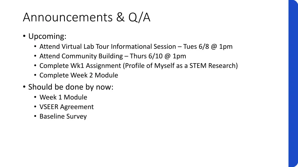 announcements q a