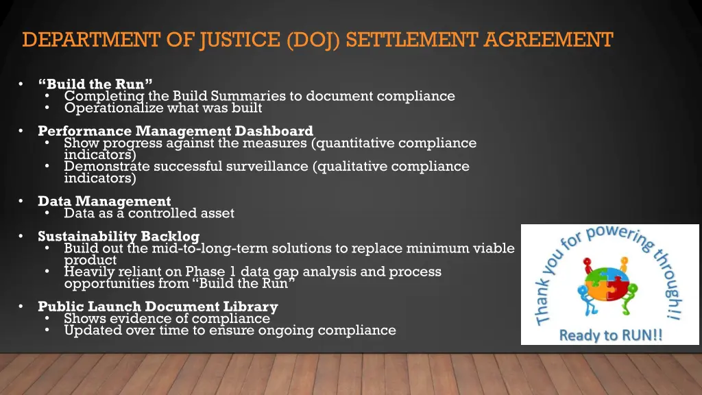 department of justice doj settlement agreement
