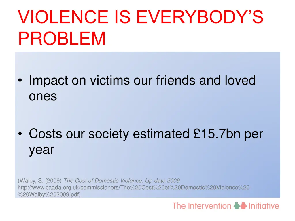 violence is everybody s problem