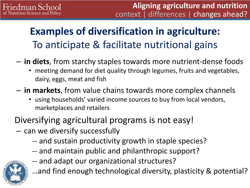 aligning agriculture and nutrition context 7