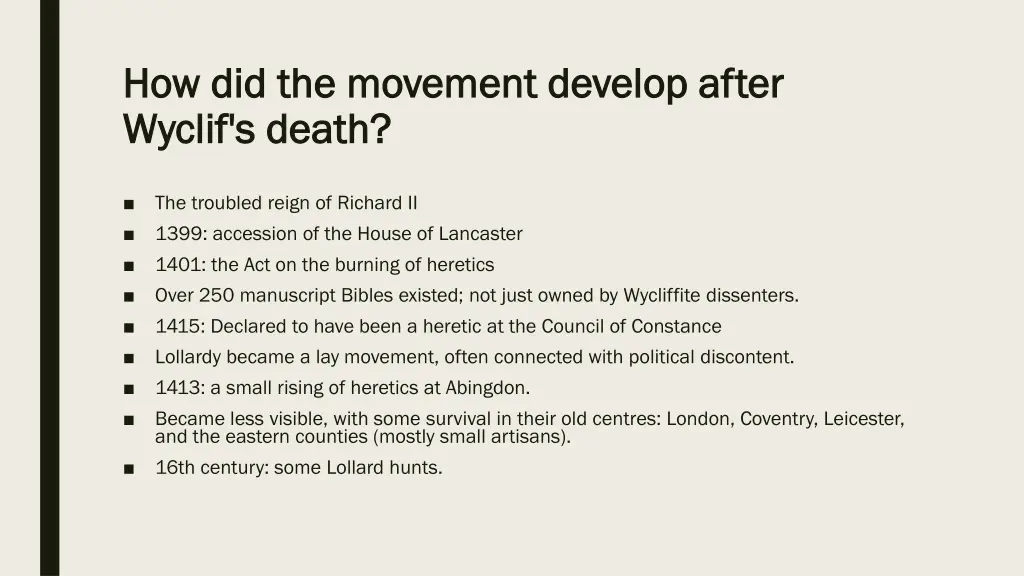 how did the movement develop after
