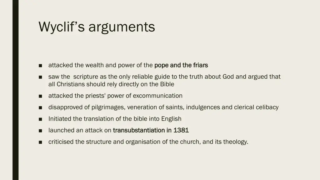 wyclif s arguments