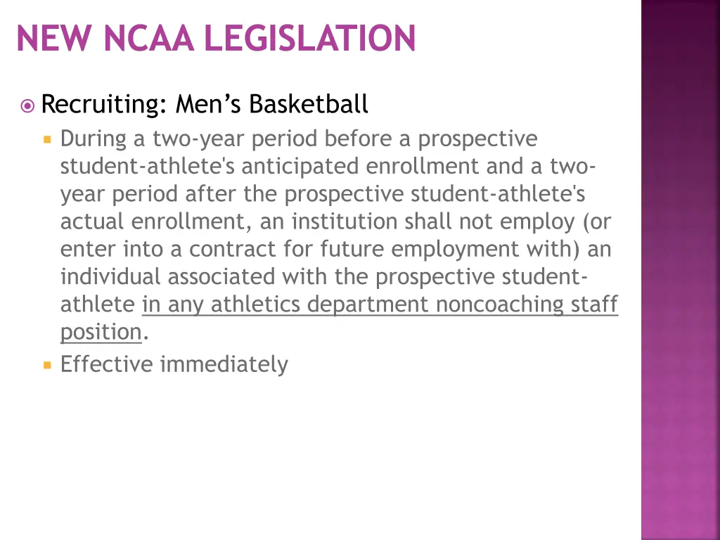 new ncaa legislation 5