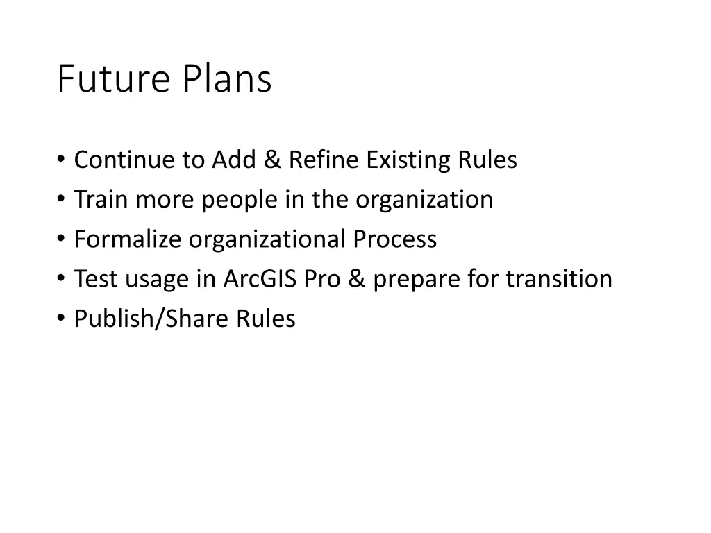 future plans