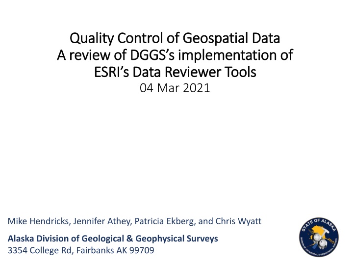 quality control of geospatial data quality