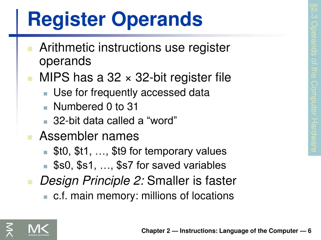 2 3 operands of the computer hardware