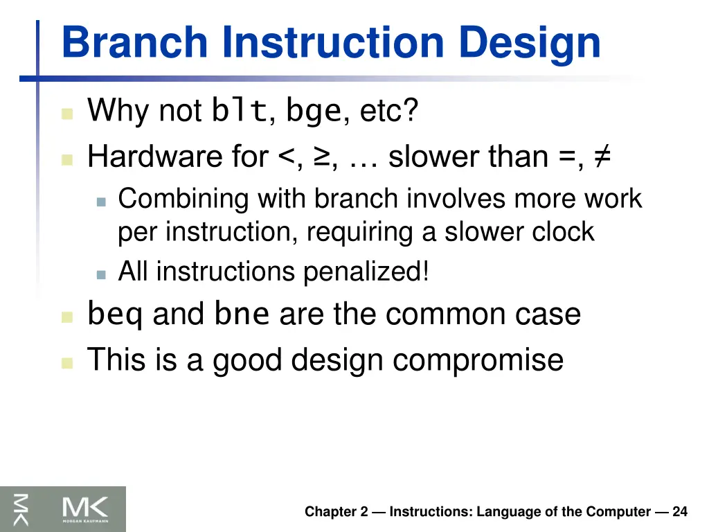 branch instruction design