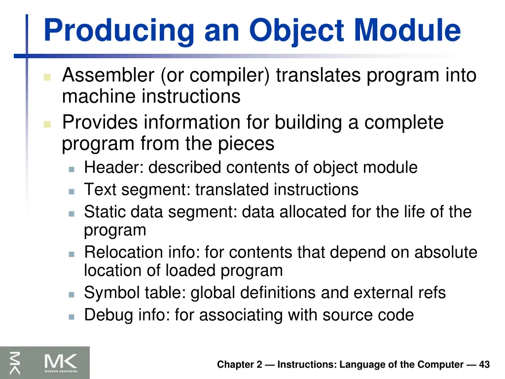 producing an object module