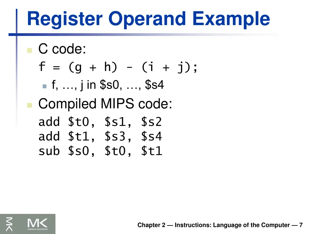 register operand example