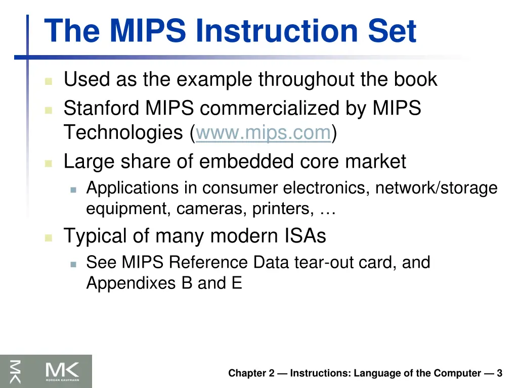 the mips instruction set