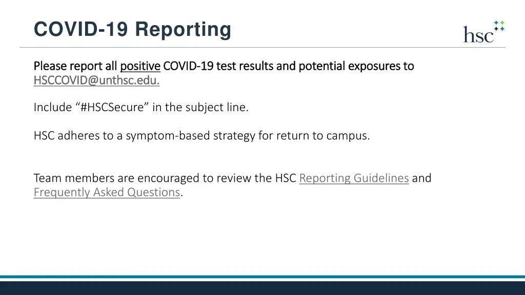 covid 19 reporting
