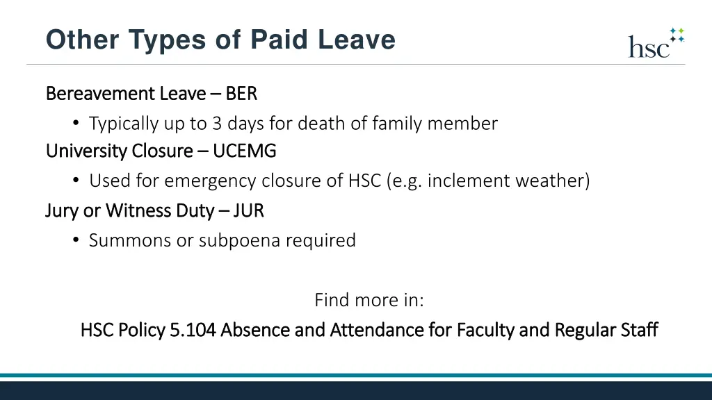 other types of paid leave