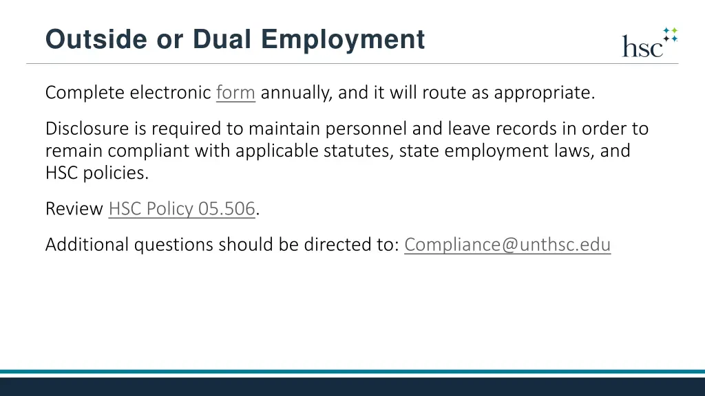 outside or dual employment 1
