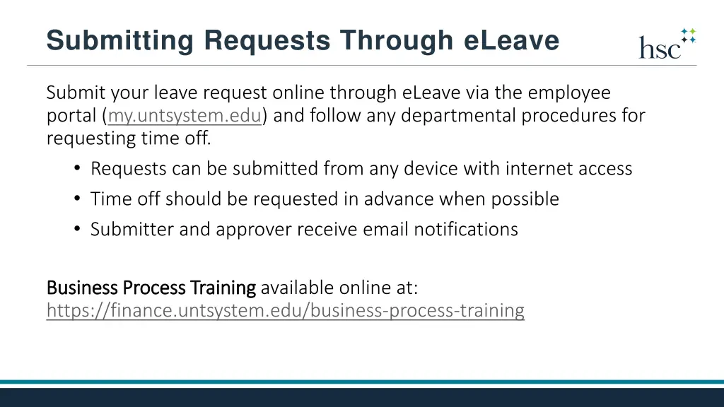 submitting requests through eleave