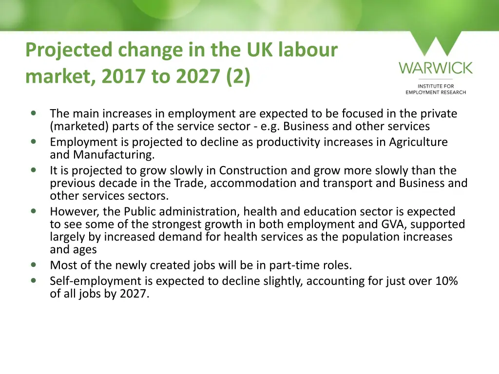 projected change in the uk labour market 2017 1