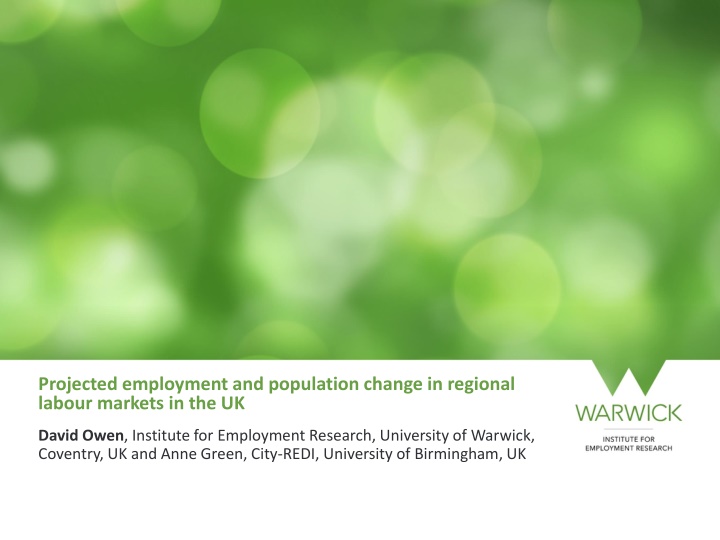 projected employment and population change