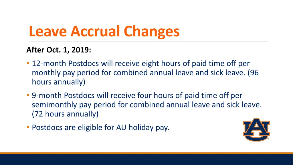 leave accrual changes