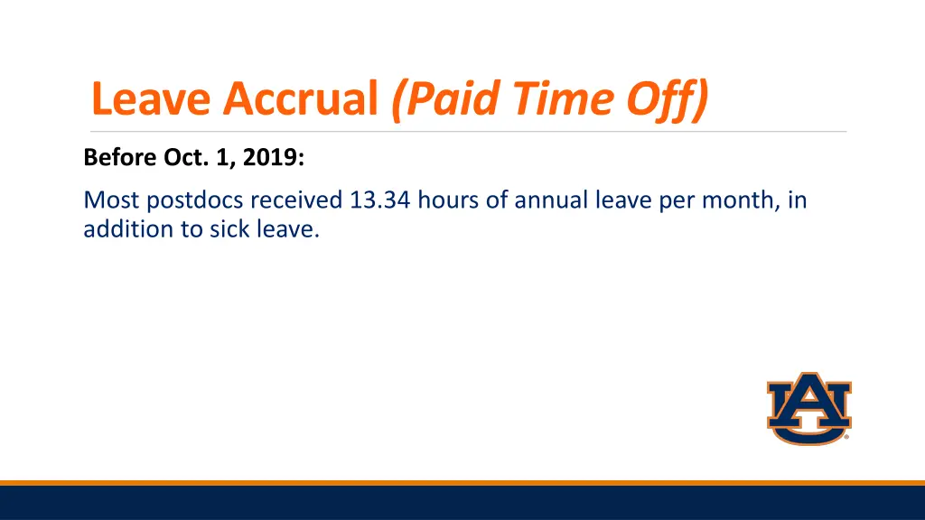leave accrual paid time off