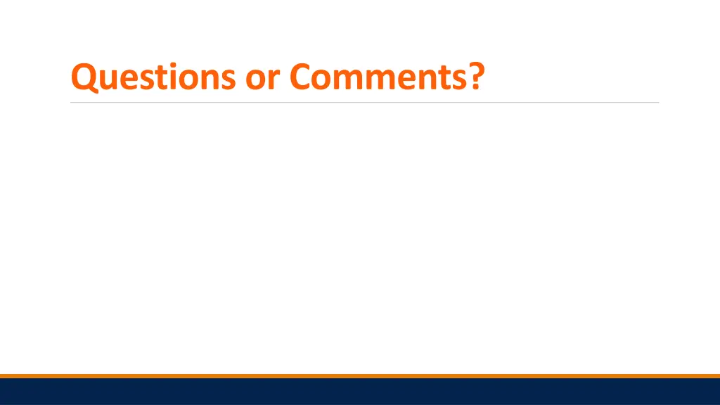 questions or comments