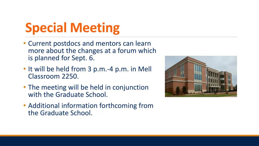 special meeting current postdocs and mentors
