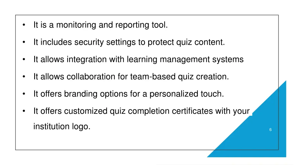 it is a monitoring and reporting tool