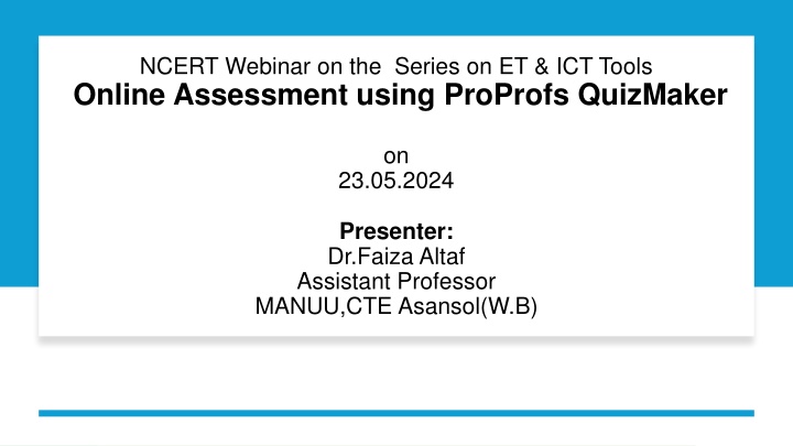 ncert webinar on the series on et ict tools