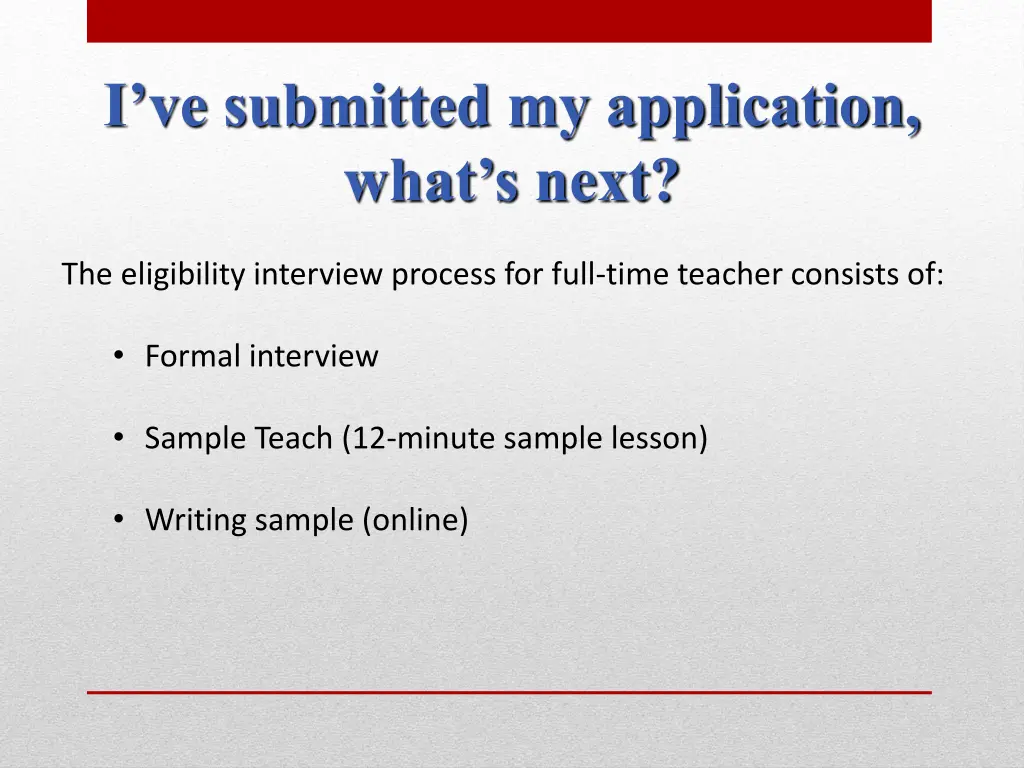 i ve submitted my application what s next