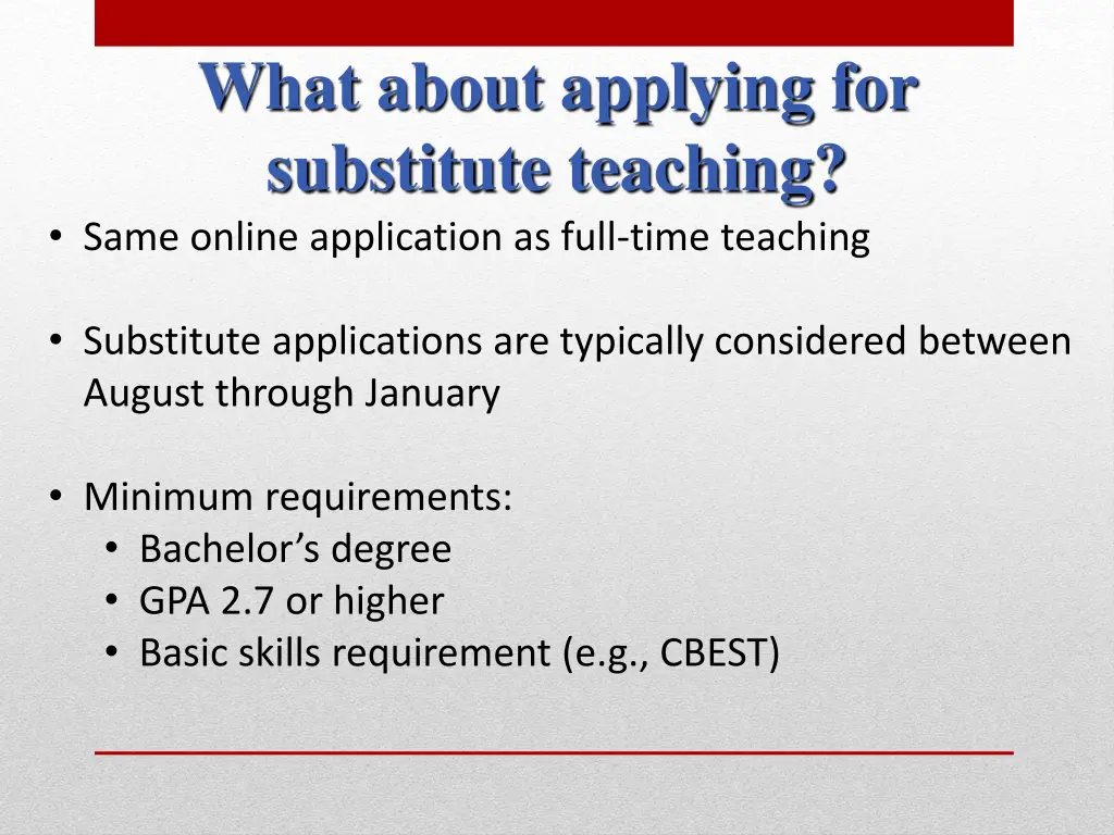 what about applying for substitute teaching same