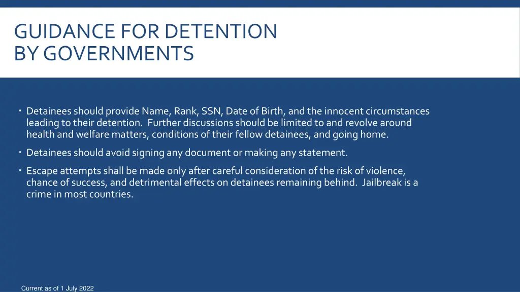 guidance for detention by governments 1