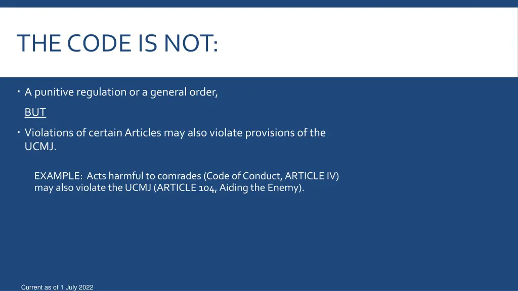 the code is not