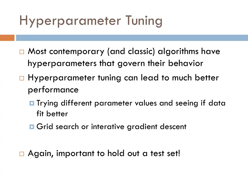 hyperparameter tuning