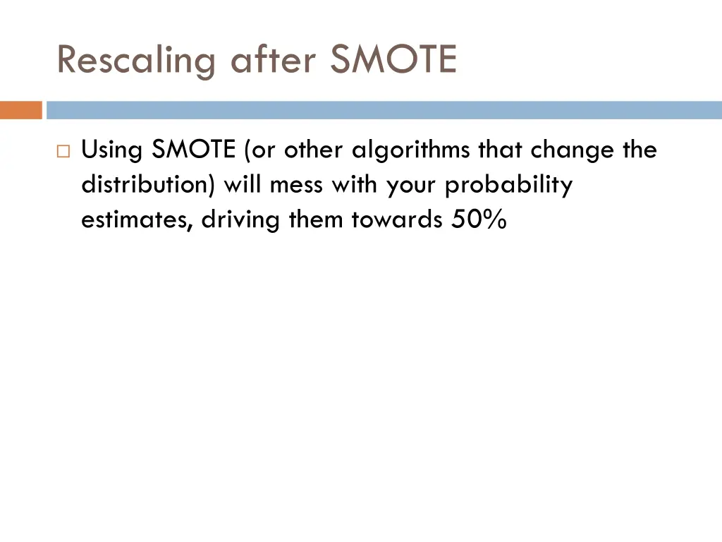 rescaling after smote