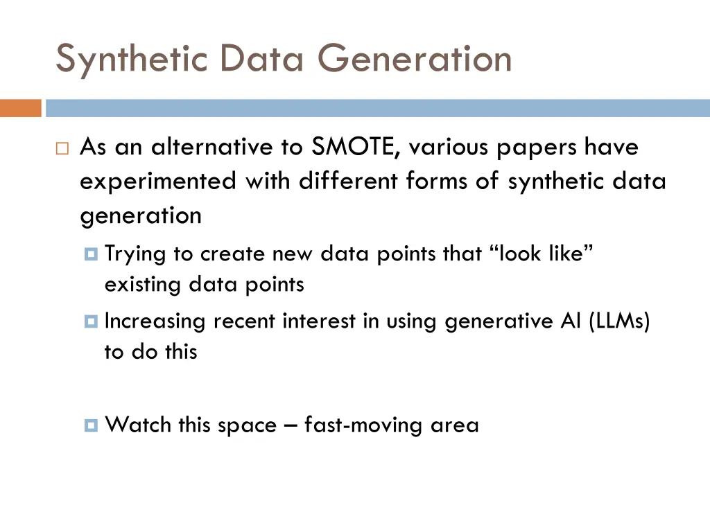 synthetic data generation
