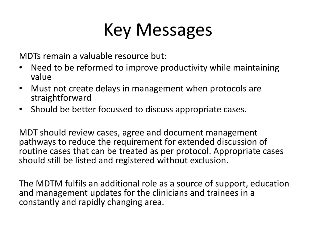 key messages