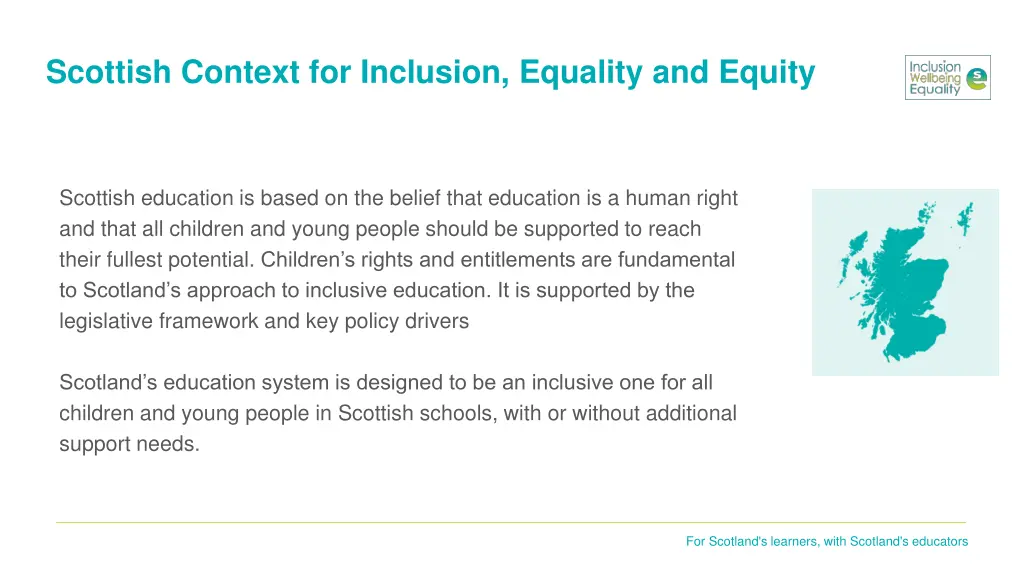 scottish context for inclusion equality and equity
