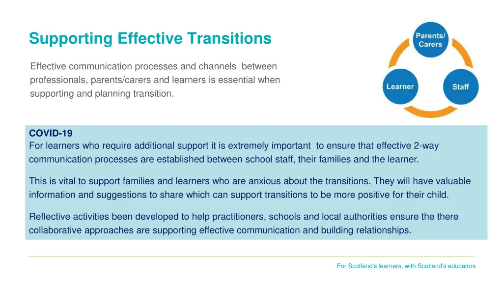 supporting effective transitions
