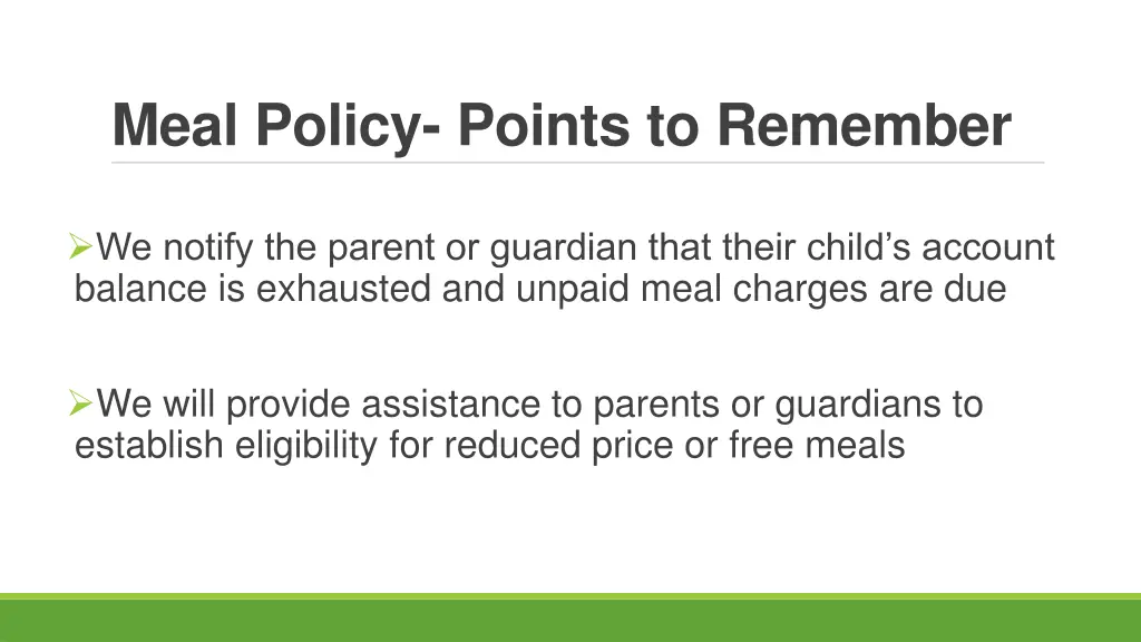 meal policy points to remember 1