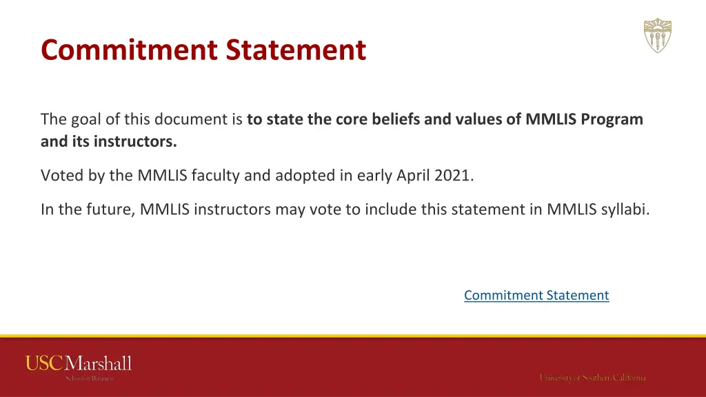 commitment statement