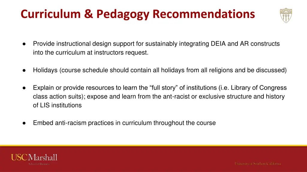 curriculum pedagogy recommendations 2